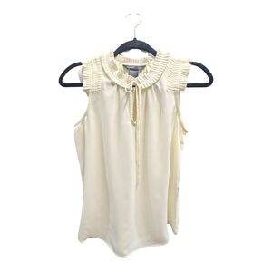 Vera Wang Ivory Sleeveless Blouse